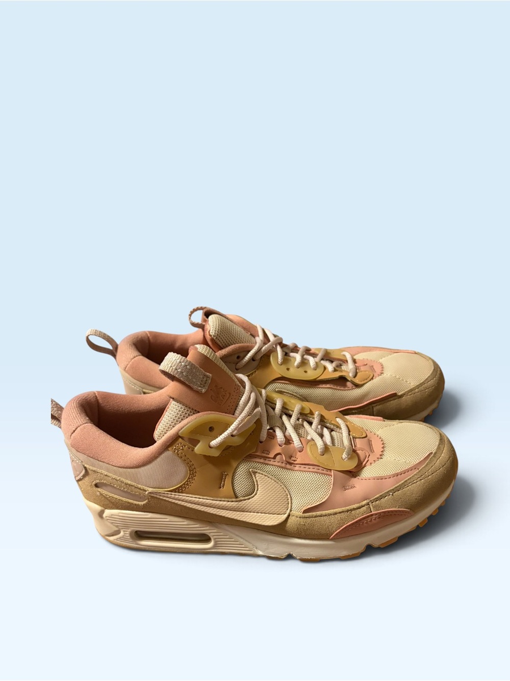 Nike Air Max 90 Futura Low top Lace up Mesh Sneakers Sanddrift Sz 9